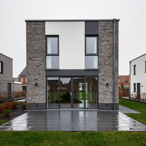 Nieuwbouwwoning in Montferland met antraciet kunststof kozijnen en schuifpui naar het terras