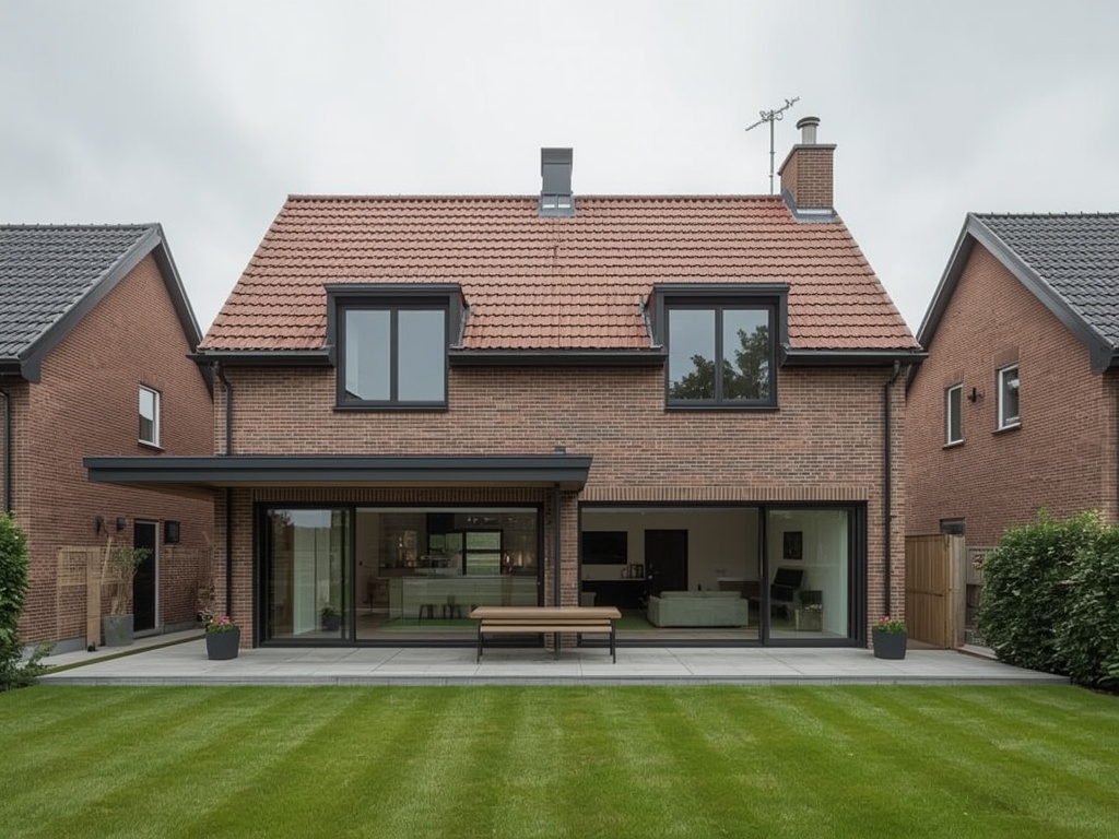 Nieuwbouwwoning in Babberich met antraciet kunststof kozijnen en schuifpui