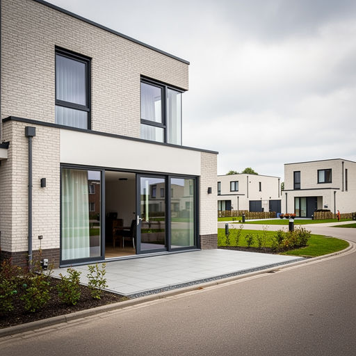 Nieuwbouwwoning in Doesburg met antracietkleurige kunststof kozijnen en schuifpui
