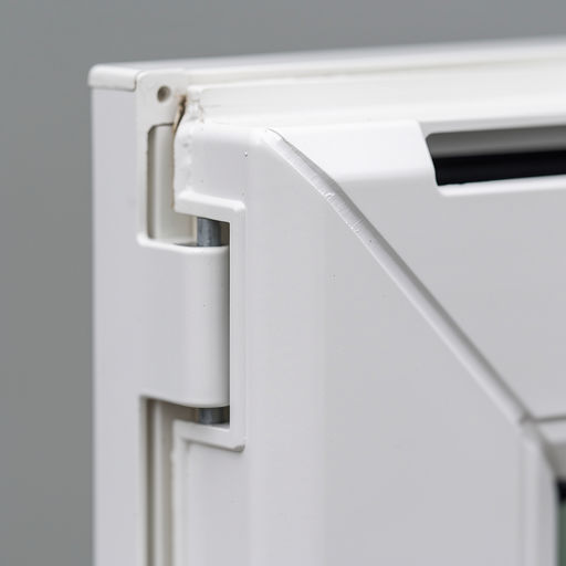 Close-up van wit kunststof kozijn met ventilatierooster in Loo