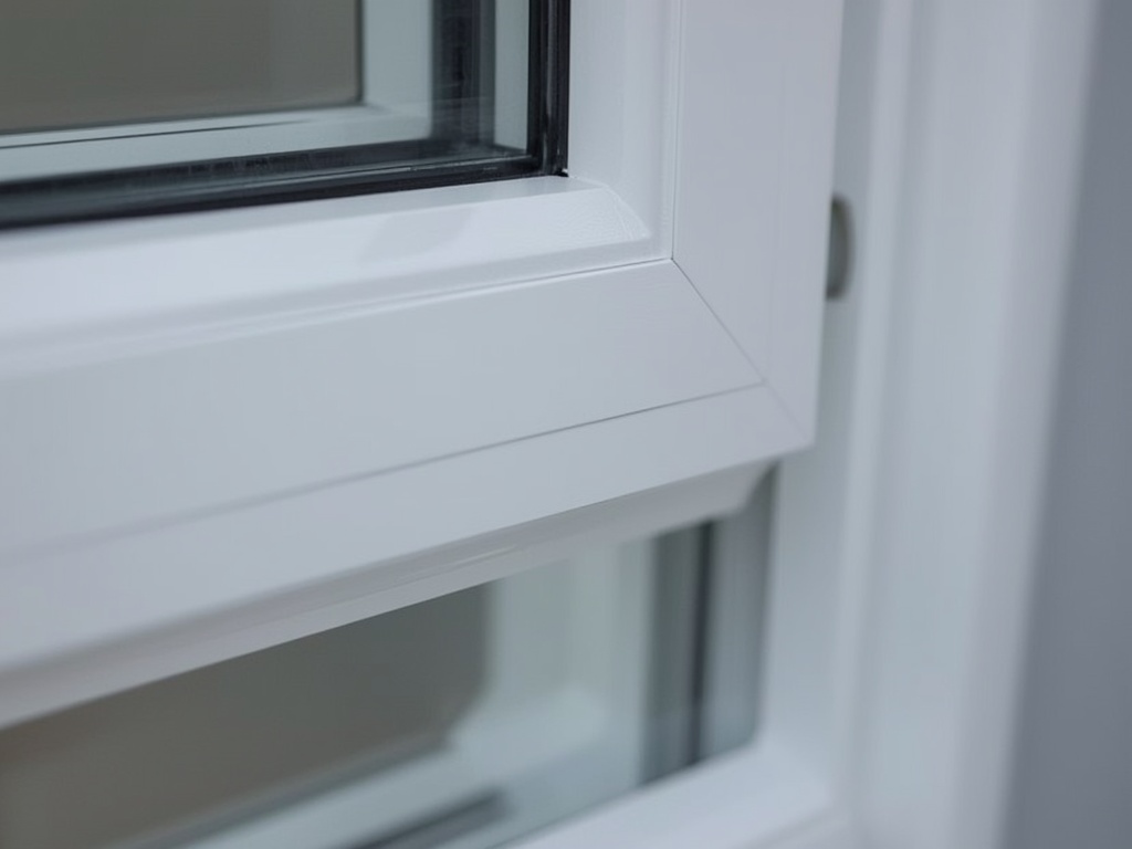 Detailopname van een wit kunststof kozijn met ventilatierooster in Lobith