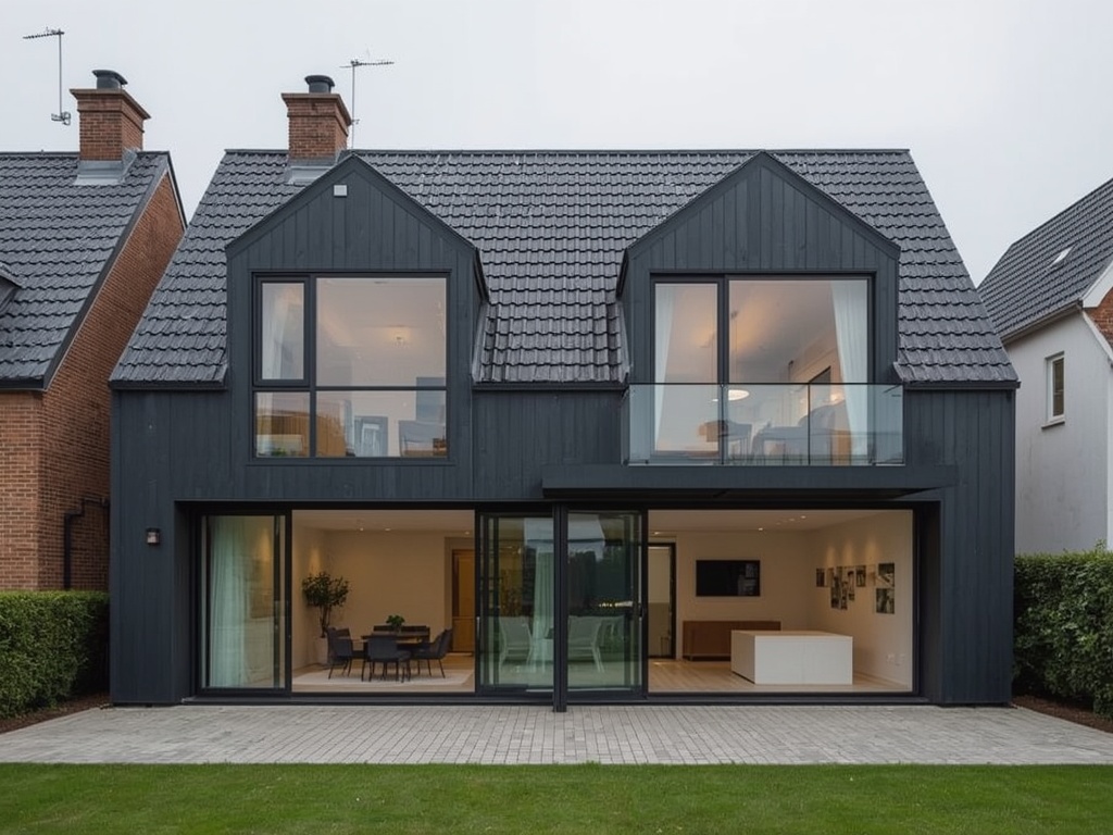 Nieuwbouwwoning in Rheden met antraciet kunststof kozijnen en schuifpui