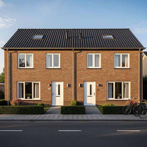 Twee-onder-een-kapwoning in Duiven met nieuwe witte kunststof kozijnen nabij de Rijn