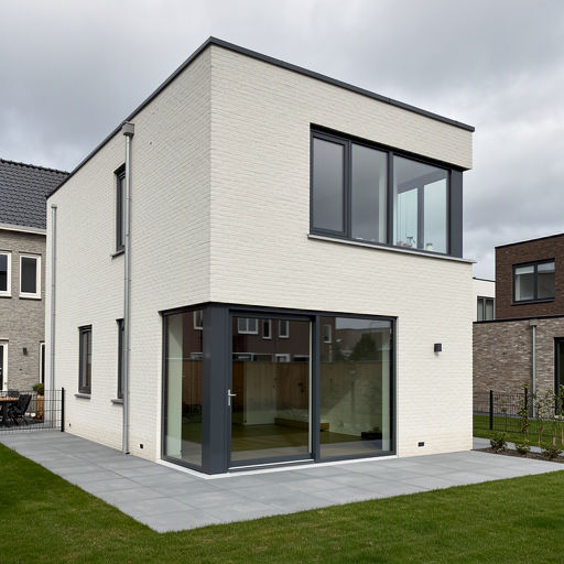 Nieuwbouwwoning in Duiven met antraciet kunststof kozijnen en schuifpui