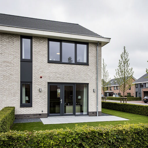 Nieuwbouwwoning in Westervoort met antraciet kunststof kozijnen en schuifpui