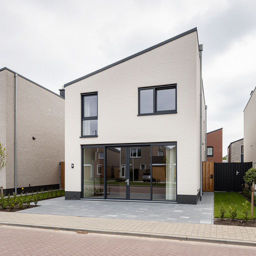 Nieuwbouwwoning in Montferland met antraciet kunststof kozijnen en schuifpui