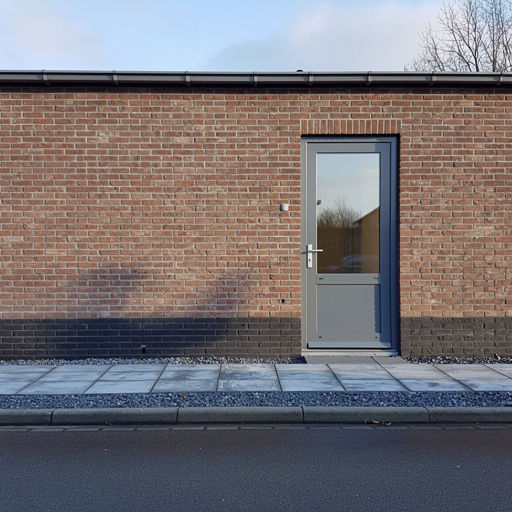 Een monteur uit Duiven plaatst een witte kunststof achterdeur in een bestaande sparing